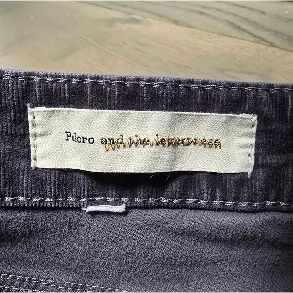 Anthro Pilcro Stet Low Rise Skinny Corduroy Ankle Zip Pants in Gray - Picture 12 of 14